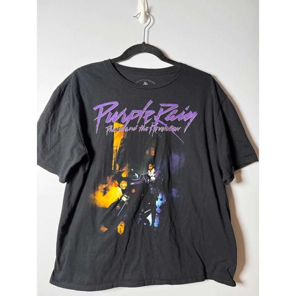 Prince and The Revolution Purple Rain Graphic Black T-Shirt Size Large